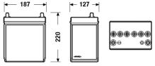 EXIDE Autobatérie EXCEL 12V 35Ah 240A, 187x127x220mm, úzke kontakty (1)